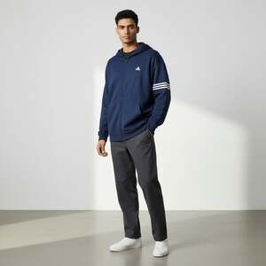 Adidas Men's Navy Full-Zip Track Hoodie Jacket With Back Design Size L